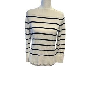 Chaps Medium White and Blue Sweater